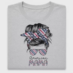 American Mama Messy Bun DTF Transfer
