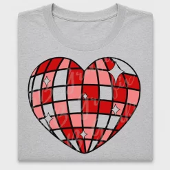 Retro Disco Heart DTF Transfer