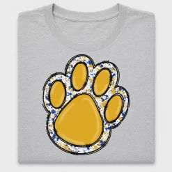 Gold and Blue Paw Print DTF Transfer