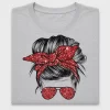 Messy Bun Red Glitter DTF Transfer
