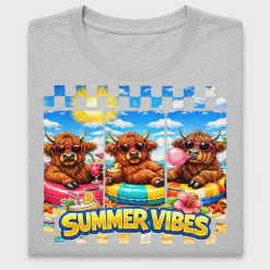 Summer Vibes Highland Cow DTF Transfer