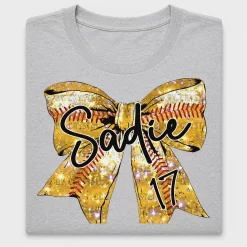 Softball Bow Personalized DTF Transfer