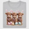 Easter Highland Cow Bunnies DTF Transfer
