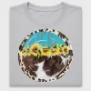 Cow Print Sunflower Circle DTF Transfer