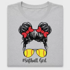 Softball Girl Piggy Buns DTF Transfer