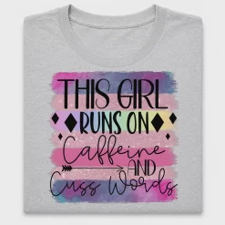 This Girl Runs on Caffeine DTF Transfer