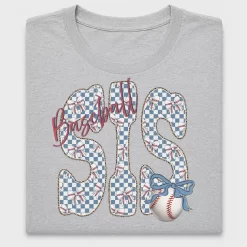 Baseball Sis Checkered DTF Transfer