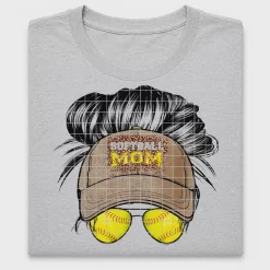 Softball Mom Messy Bun DTF Transfer