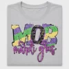 Mardi Gras DTF Transfer with Glitter Details