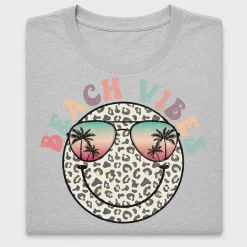 Beach Vibes Leopard Smiley DTF Transfer