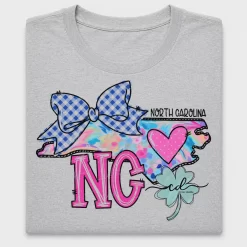North Carolina Love Floral DTF Transfer