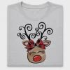 Reindeer Red Plaid Bow DTF Transfer