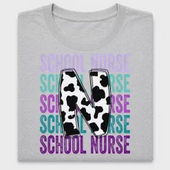 School Nurse Cow Print DTF Transfer