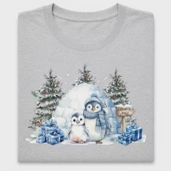Watercolor Penguin Igloo DTF Transfer