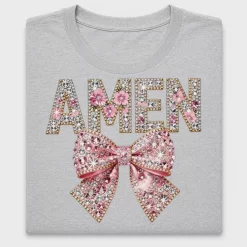 Amen Rhinestone Floral DTF Transfer