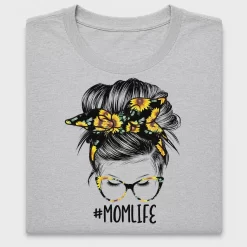 Mom Life Sunflower Messy Bun DTF Transfer