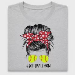 Softball Mom Messy Bun DTF Transfer