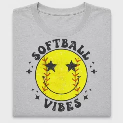 Softball Vibes Smiley DTF Transfer