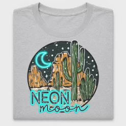 Neon Moon Desert Cactus DTF Transfer