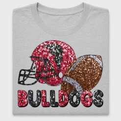 Sequin Bulldogs Football DTF Transfer