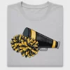 Black Gold Cheer Megaphone DTF Transfer