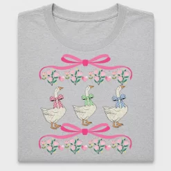 Whimsical Goose DTF Transfer with Bows