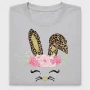 Leopard Bunny Face Floral DTF Transfer