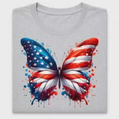Patriotic American Flag Butterfly DTF Transfer
