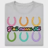 Y'all Means All Rainbow Horseshoe DTF Transfer