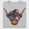 Patriotic Highland Cow DTF Transfer
