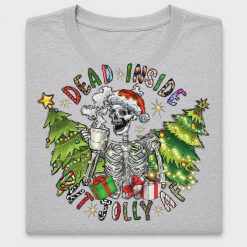 Dead Inside Christmas Skull DTF Transfer