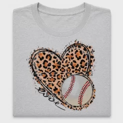 Leopard Heart Baseball DTF Transfer