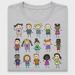 Diverse Stick Figure Children DTF Transfer