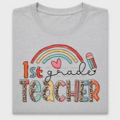 1st Grade Teacher Leopard DTF Transfer