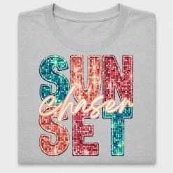 Sunset Chaser Sequin DTF Transfer