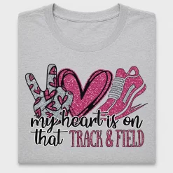Track and Field Heart DTF Transfer