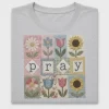 Retro Patchwork Pray Flowers DTF Transfer