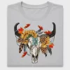 Boho Bull Skull Fall Sunflower DTF Transfer