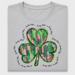 Lucky Vibes Shamrock Heart DTF Transfer