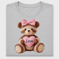 Crochet Teddy Bear Valentine DTF Transfer