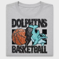 Retro Dolphins Basketball DTF Transfer