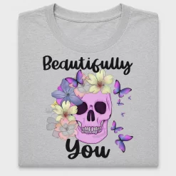 Beautifully You Skull Flower DTF Transfer