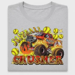 Softball Monster Truck Crusher DTF Transfer
