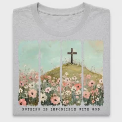 Christian Wildflower Cross DTF Transfer