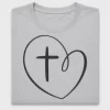 Hand Drawn Heart Cross DTF Transfer