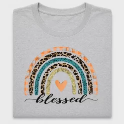 Blessed Rainbow Heart DTF Transfer