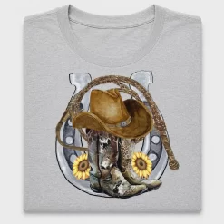 Western Cowgirl Boot Horseshoe DTF Transfer