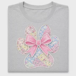 Floral Paw Print Bow DTF Transfer