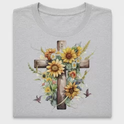 Sunflower Cross Watercolor DTF Transfer