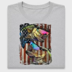 Bass Fish American Flag DTF Transfer